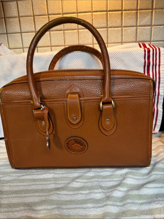 Dooney & Bourke Handbags - Vintage Dooney & Bourke All Weather Leather Classic Brown Handbag